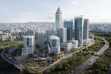 Das neue Istanbul International Financial Centre mit dem Turm der Zentralbank in der Mitte.