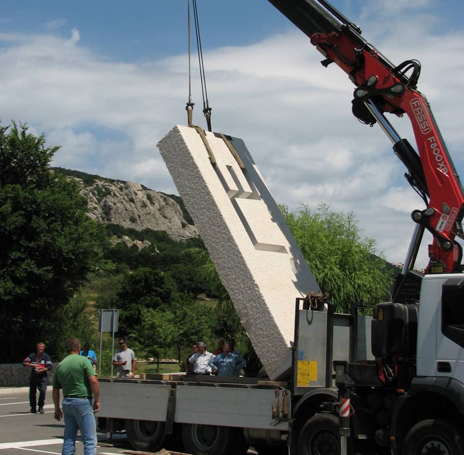The letter B during installation.
