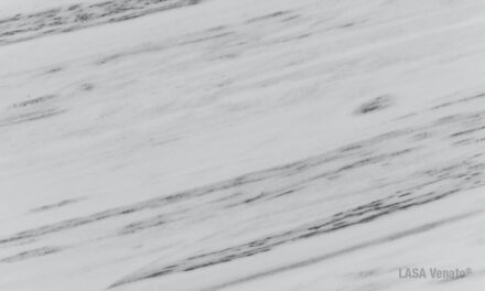 Marble LASA VENATO®, mined at 1,565 m in the Italian Alps, particularly hard and pressure-resistant due to a twofold metamorphosis in its formation