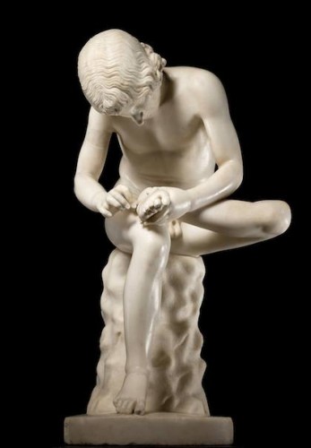 „Boy with Thorn“, 1st century BC Italic marble, 92 x 50 x 36 cm, Modena, Galleria Estense: The sculpture is one the most beautiful copies of an ancient artwork probably dating from the Hellinistic period.
