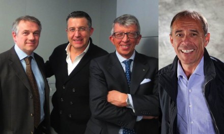 Il Presidente di Confindustria Marmomacchine, Carlo Zerlia (a dx) con i due neo-eletti Consiglieri per il biennio 2013/2015 Fabio Bonardi (a sx) e Giambattista Pedrini (al centro). Foto a dx: Bombana Igino.