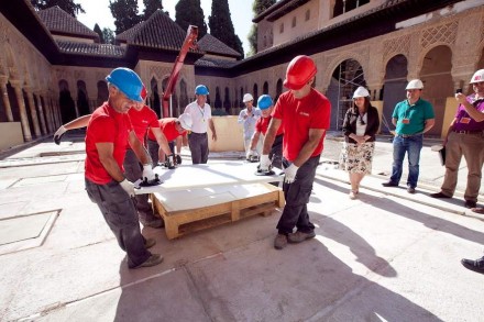 Works in the Court of the Lions. Photos: Cosentino