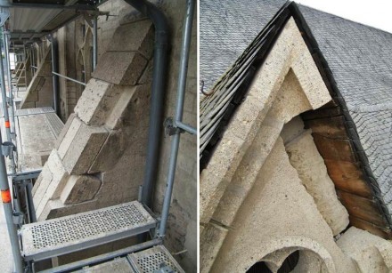 Im Mauerwerk mussten Tuff-Teile erneuert werden. Foto: Gesell Kriesten und Partner