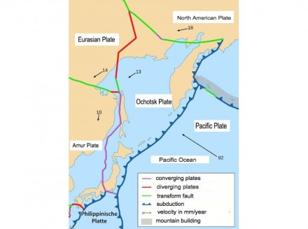The Tectonic plates around Japan. Source: Marum, Universität Bremen