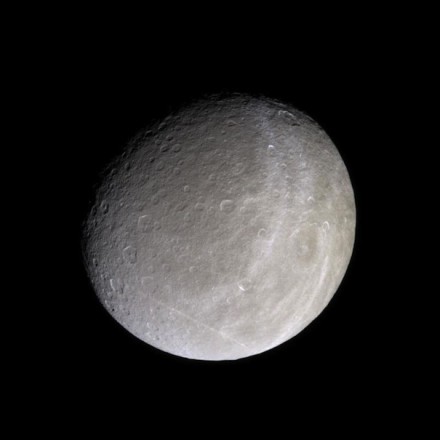 Saturn's moon Rhea in natural color. Photo: NASA/JPL/Space Science Institute