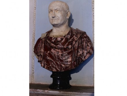 Portrait of Vespasian (69-70 A.D.), Greek Red Portavenere and Alabaster, Capitoline Museums, Rome.