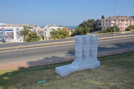 Artist’s work of the 1st Bisanthe Stone Sculpture Symposium 2015.