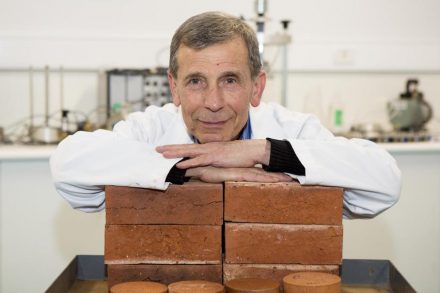 Dr Abbas Mohajerani has shown that bricks with 1 per cent cigarette butt content as pictured here can help the environment. Photo: RMIT University