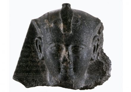 Kopf einer frühen Statue Ramses II. Regierungszeit Ramses II. (1279–1213 v. Chr.), Theben (?), Granodiorit. © Hildesheim, Roemer- und Pelizaeus-Museum, Foto: Sh. Shalchi