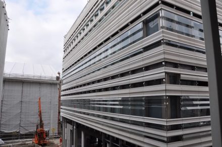 But the horizontal lines seem almost torn by the windows below them.