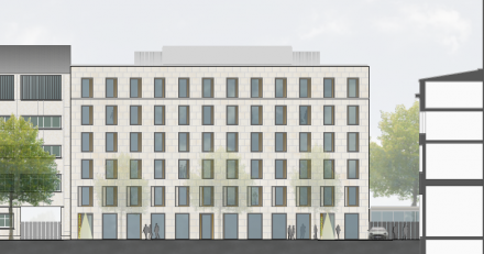 Computersimulation der Straßenansicht. Rendering: K9 Architekten