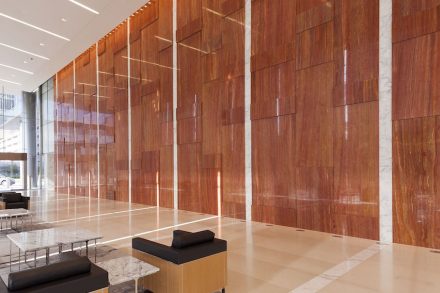 Category Commercial, stone. Project: Energy Center III. Designer: Kirskey Architecture. Installer: Camarata Masonry Systems, Ltd.