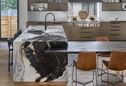 Category Residential, stone. Project: Art House, The Zajeski Project. Designer: CVG Architects. Installer: Blue Pearl Stone.
