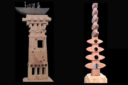 „Voyage of Life“ (links) von Sonu Aggrwal, „Moving Eye“ (rechts) von Bhupat Dudi.