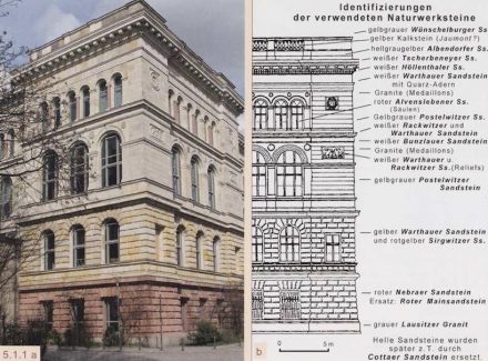 Detailliert beschrieben ist die Fassade am Hauptgebäude der TU Berlin in dem Büchlein „Naturwerksteine auf dem Campus der Technischen Universität Berlin“, das im Selbstverlag der Geowissenschaftler in Berlin und Brandenburg erschienen ist (5 €, ISBN 978-3-928651-14-1). Direktbestellung bei <a href="https://www.geozon.info/"target="_blank">Geozon Science Media UG</a>, Pettenkoferstr. 16 – 18, 10247 Berlin, Fax 030 / 20 23 83 199.
