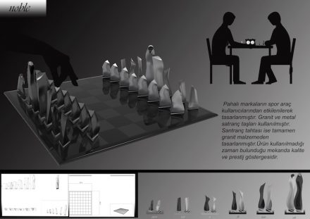 Students, Category decorative products, Honorable Mention: Tuğba Saridemir (Erciyes University): „Noble“, chess.