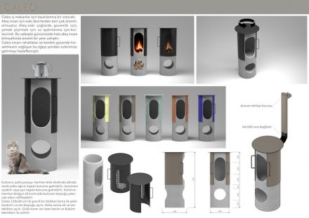 Students, Category decorative products, 1st prize: Burak Koçak (MSGS University), natural stone furnace „Caleo“.