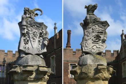 The King’s Beasts at Hampton Court Palace. Photos: Man vyi / Wikimedia Commons