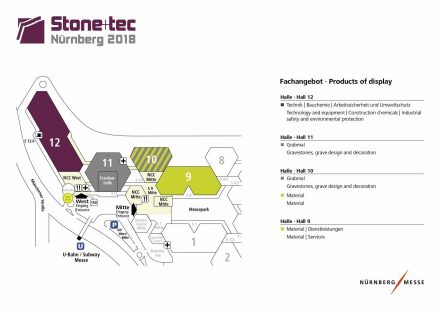 Der Hallenplan der Stone+tec 2018.