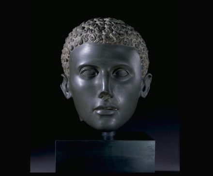 Head of a man, unknown artist about 100–75 B.C., Egyptian, Ptolemaic, Siltstone, Object: H: 24.2 x W: 20 x D: 23.1 cm (9 1/2 x 7 7/8 x 9 1/8 in.). The Trustees of the British Museum.