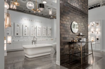 CID-Awards: Design Category, Commercial Stone. Project: Kitchen and Bath Design Showroom. Designer: Empire Kitchen & Bath. Location: Calgary, Alberta, Canada.