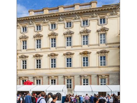 Teil der Außenfassade, schon ohne Gerüste. Foto: Stiftung Humboldtforum im Berliner Schloss