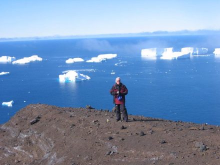 Terry Wilson from Ohio State University on Franklin Island in the Ross Sea, Antarctica. Photo: Ohio State