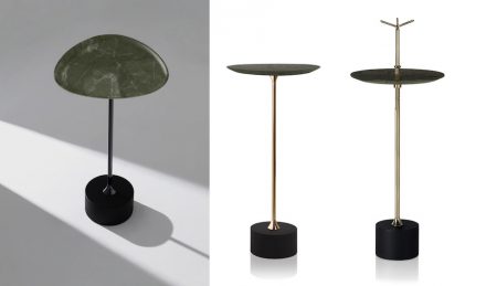 Side tables „Cigg“ and Jardim“. Design: Jader Almeida; company: Brasigran; granite Green Bamboo.