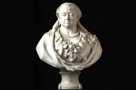 Marble bust of Queen Victoria by Sir Albert Gilbert.
