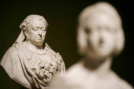 Marble bust of Queen Victoria by Sir Albert Gilbert.