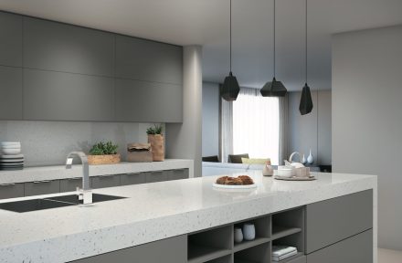 Guidoni: Quarzkomposit „Blanco Diamante“.