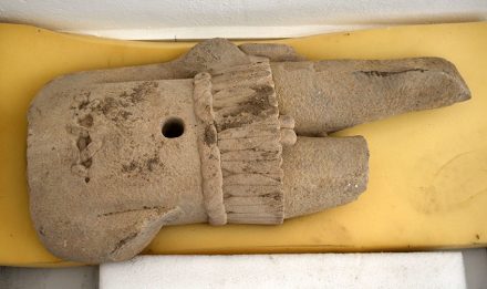 Torso of a sculpture depicting Xipe Tótec.