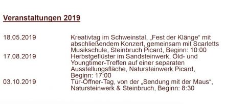 Die Veranstaltungen bei Picard in den kommenden Monaten.