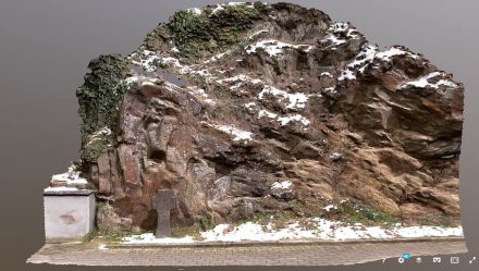 Digitale Darstellung der Cloos-Falte bei Altenburg im Ahrtal. Sie gilt als eines der bemerkenswertesten geologischen Naturdenkmäler Europas.