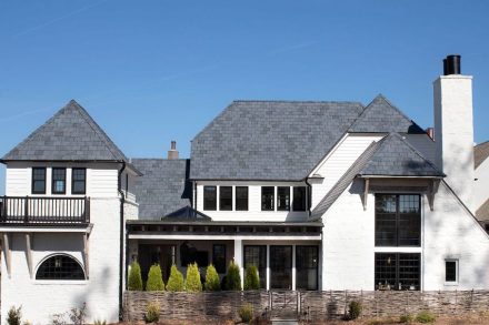 CID-Awards: Special Recognition - Innovation in Tile. 12x12 Porcelain Tiles Used as Roofing Shingles; San Antonio, TX. Ironstone Strong, Ltd.