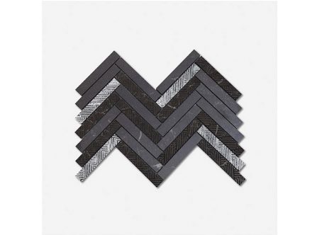 Mosaic Collection: „Khafre“, Marble Dark Olive with Silver.