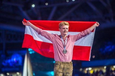 Sebastian Rudolf Wienerroither from Austria, silver medal in architectural stonemasonry.