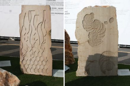 University of Pescara: „Trame 1 - Metamorfosi“ (left), „Trame 2 - Fossi(le)mani“.