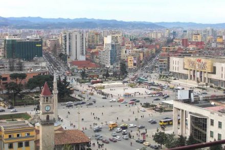 Tirana’s Skanderbeg Square.