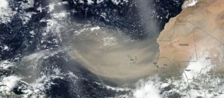 The photo taken by NASA’s Suomi NPP satellite on June 18, 2020, shows that the dust from Africa's west coast extended almost to the Lesser Antilles in the western North Atlantic Ocean. Source: NASA Worldview