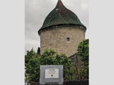 Der Federolfsturm in Eibelstadt, auch Dicker Turm genannt.