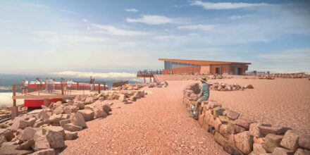 Rendering of the Pikes Peak Summit Visitor Center.