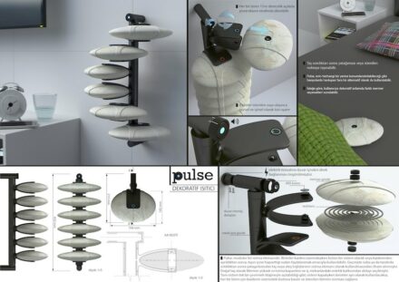 Design-Profis, lobende Erwähnung: „Pulse“ von Alican FAYDALI: eine elektrische Heizung, deren einzelnen Elemente man herausnehmen und woanders platzieren kann. Zur Erinnerung: früher nahmen die Menschen im Winter gewärmte Steine mit ins Bett.