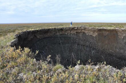 One of the craters. Photo: Evgeny Chuvilin
