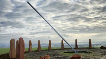 The walk-in sundial on the Reiserberg not far from Kaiserslautern in Germany.