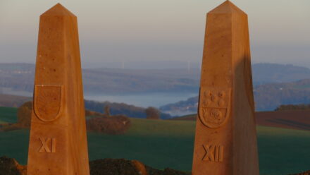The walk-in sundial on the Reiserberg not far from Kaiserslautern in Germany.