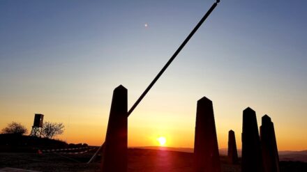 The walk-in sundial on the Reiserberg not far from Kaiserslautern in Germany.
