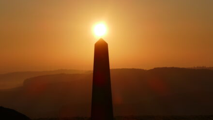 The walk-in sundial on the Reiserberg not far from Kaiserslautern in Germany.