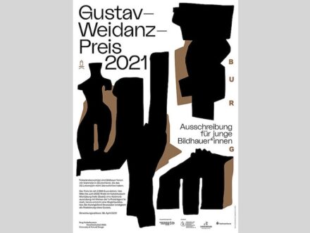 Poster zum Gustav-Weidanz-Preis 2021. Gestaltung: Vreni Knödler