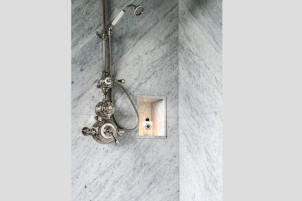 Bathroom by interior designers Lewis Knox.